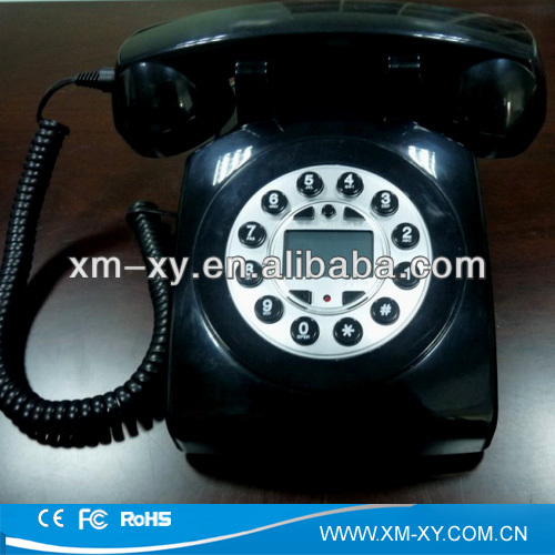 black landline LED display retro telephone foe desktop