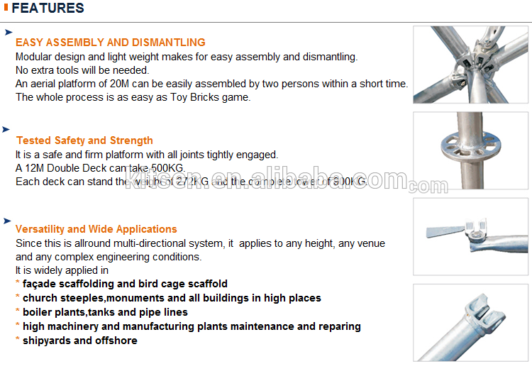 Perforated Rosette Ring Lock System Aluminum Scaffolding for Sale