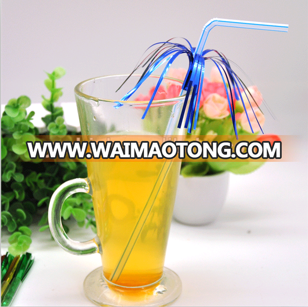 Disposable Pp Drinking Firework Straw Bendy Plastic Juice Straw