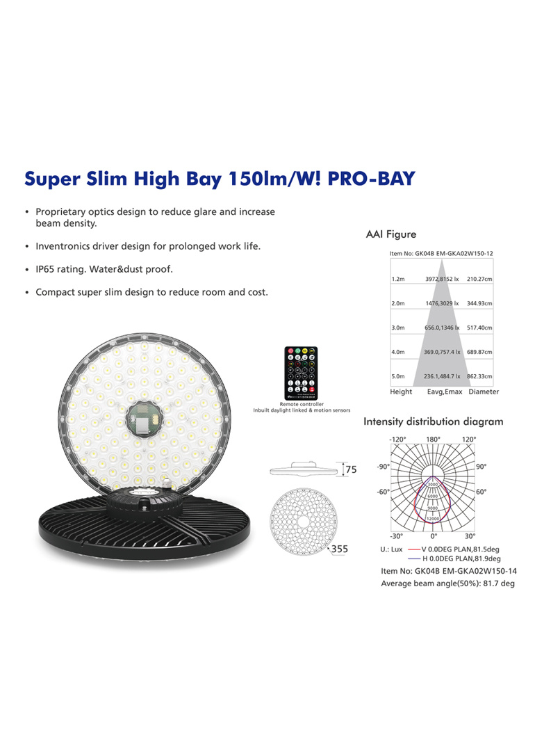 IP65 aluminium 75W 120W 150W 100w LED industrial high bay light