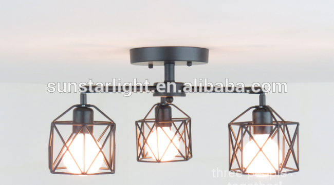 Spider Black Ceiling Chandelier Industrial Lamp Vintage Pendant Light