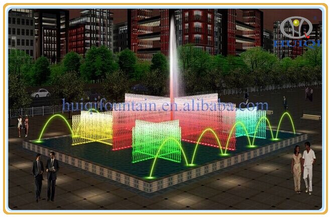 HUIQI Artificial swimming pool waterfall jumping spring wave light stainless steel fountain indoor and outdoor decoration