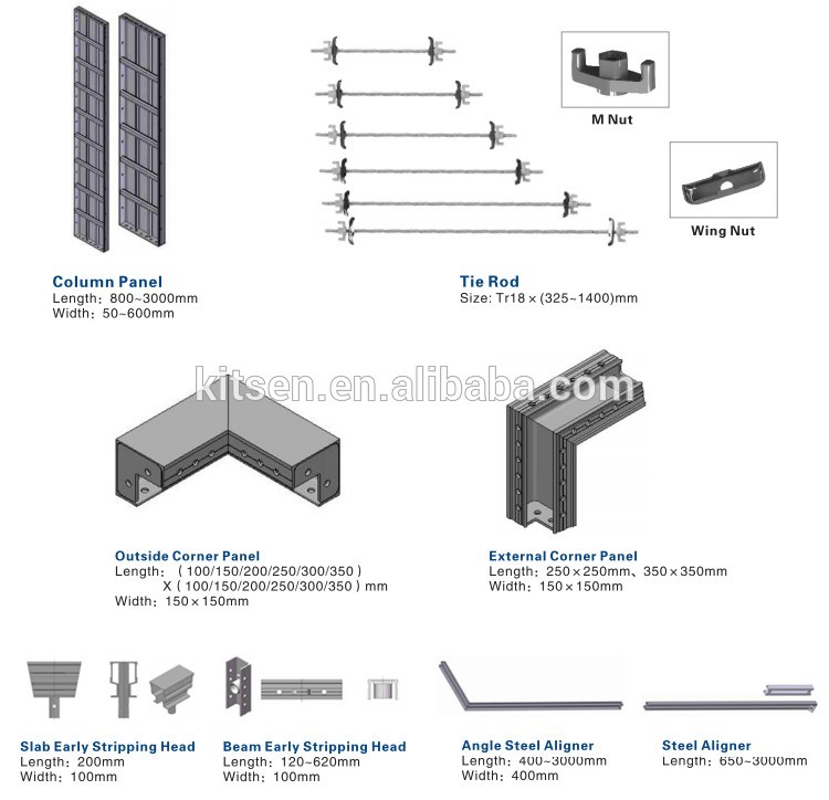 Easy Assembly And Disassembly Concrete I&T Formwork For Construction