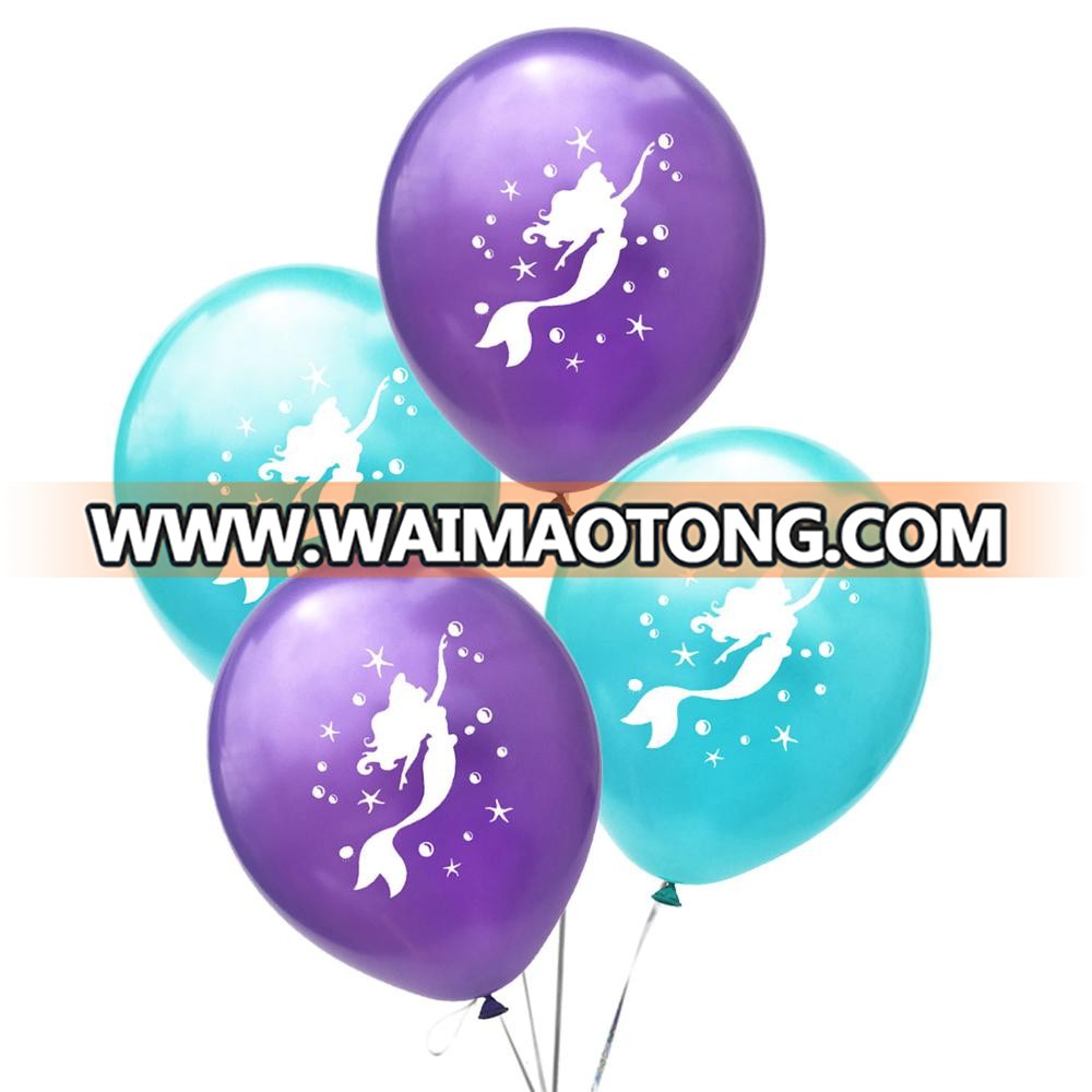 12inch Girl Mermaid Latex Free Balloons For Wedding Birthday Baby Shower Favor Birthday Party Decorations