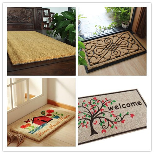 Polyester   material antislip brown coir mat for outdoor