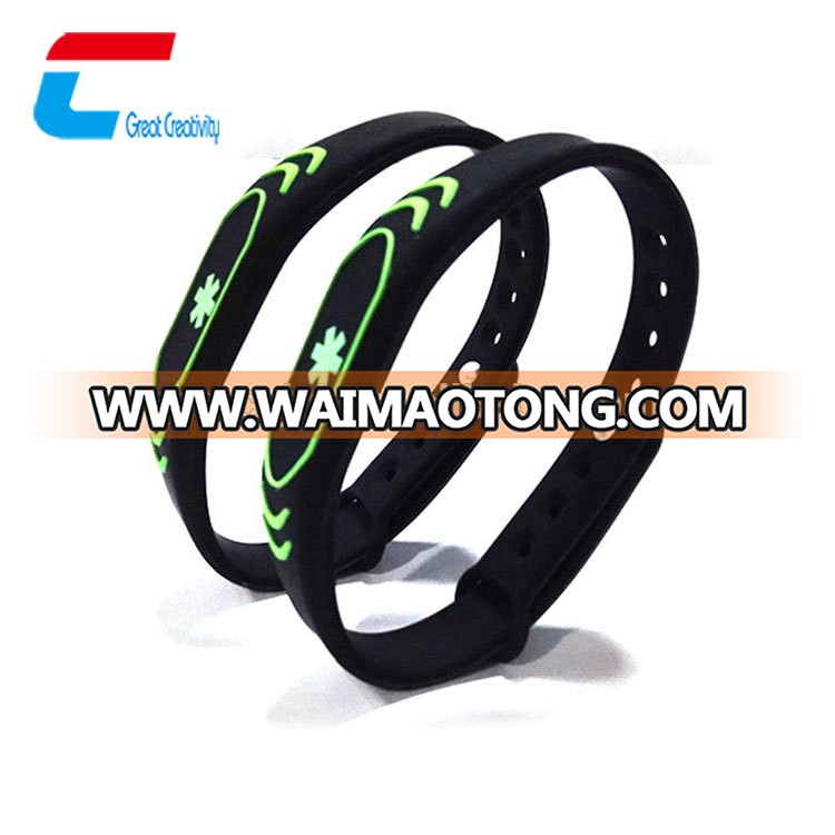 Silicone RFID Wristband Colorful Printing Scratch-resistant