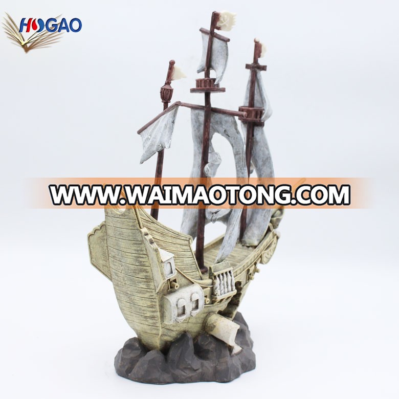 Home decoration handmade figurine ship resin sailing model