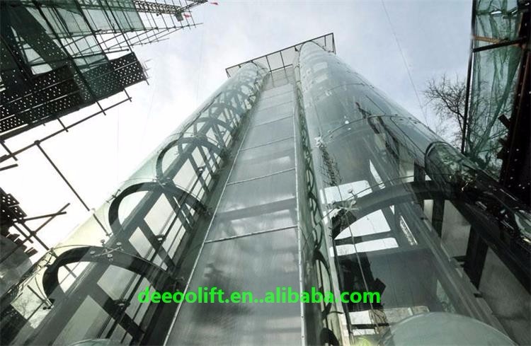 hot sale auto glass panoramic elevator lift with lamp for factory price residential elevator