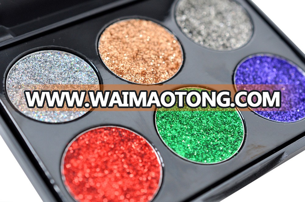 2017 Hot Seller No animal fat pressed metallic shimmer glitter eyeshadow powder palette private label glitter eyeshadow makeup