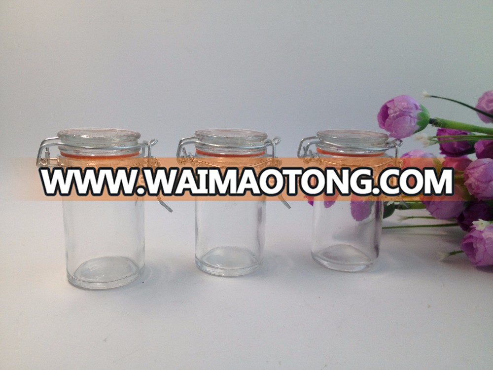 Wholesale 80ml mini airtight storage containers for glass storage jars with airtight lids