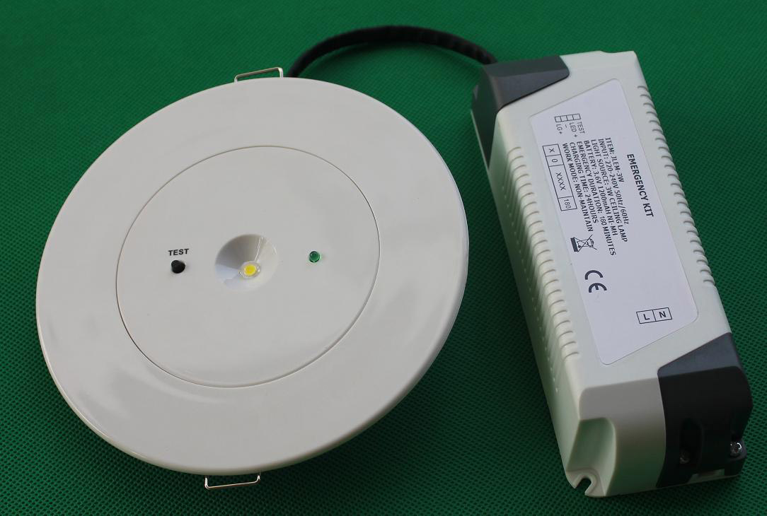 surface mounting no-maintained 3w led emergency Light KIT with test switch