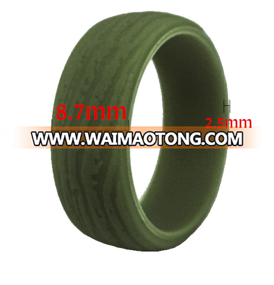 5-pack 8.7mm silicone rings for men custom logo size 7-14