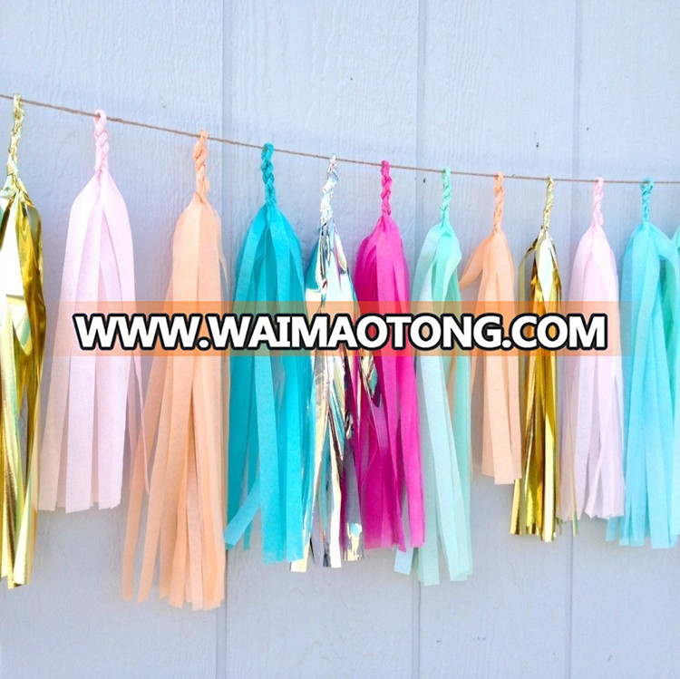 multi color hanging tissue paper tassel for wedding