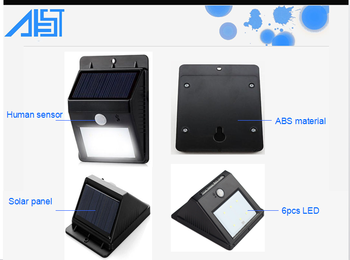 6 led high brightness wireless solar led light