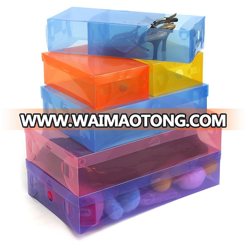 Stackable Plastic Folding Shoe Box With Movable Lids