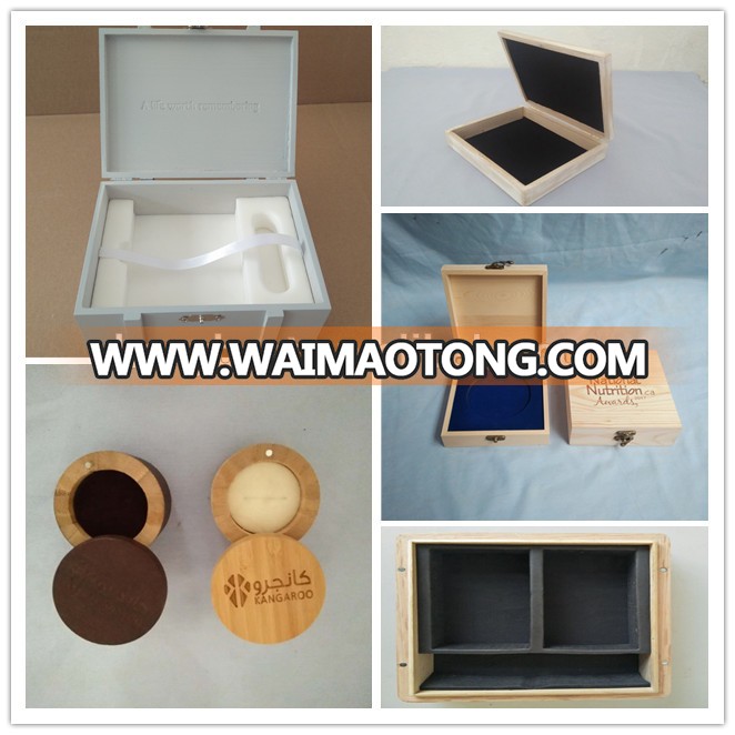 Natural Pine Wood Wine Glass Carrying Case Holder Packaging Box with Window for Double Bottle