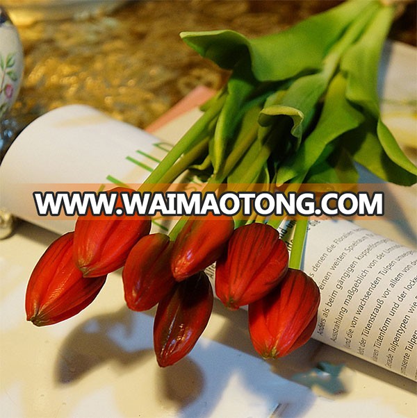 Hot sale real touch artificial tulip bouquet for home decoration