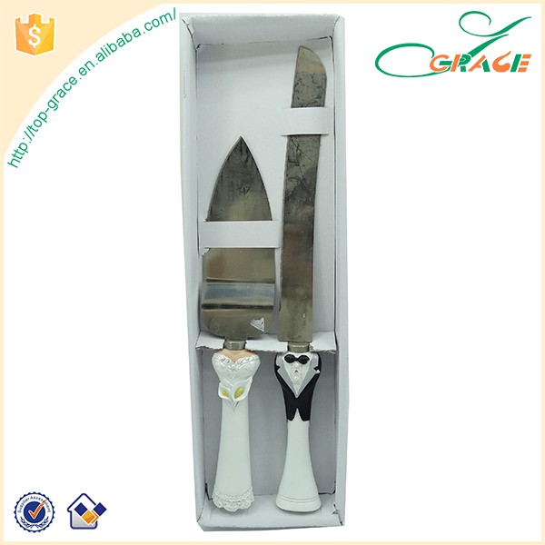 Customized resin stainless wedding cake knife