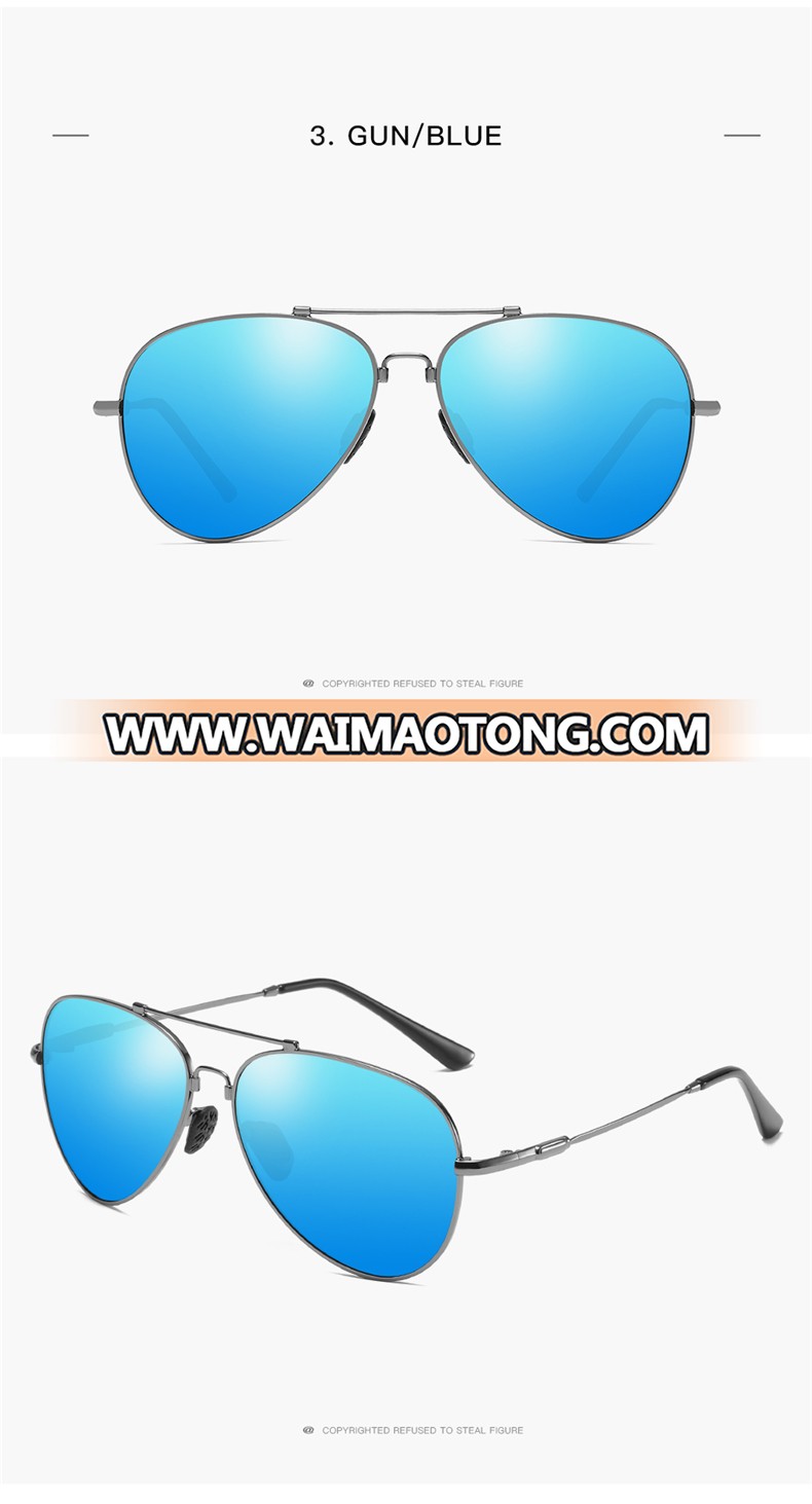 Wholesale Brand Design Oval Polarized Sunglasses Metal Frame UV400 Sun Glasses For Men