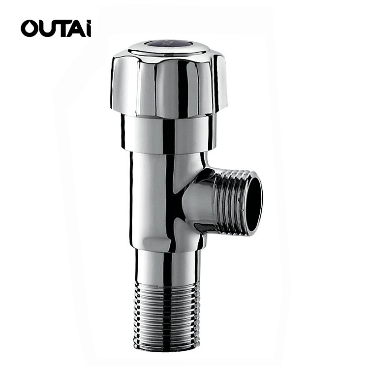 Modern multifunction straight fittings 90 degree chrome plated water cock brass angle valve