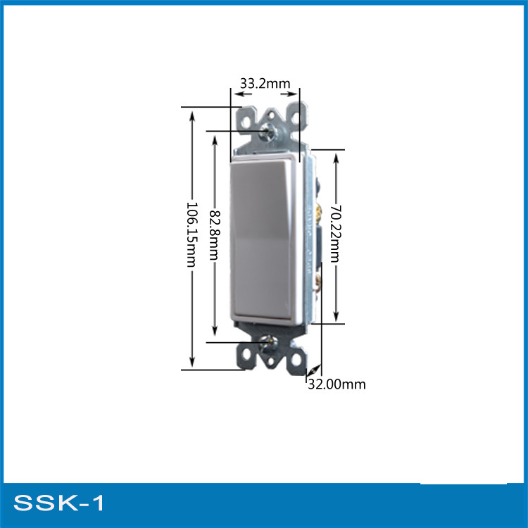 UL residential illuminated single pole electric wall switch