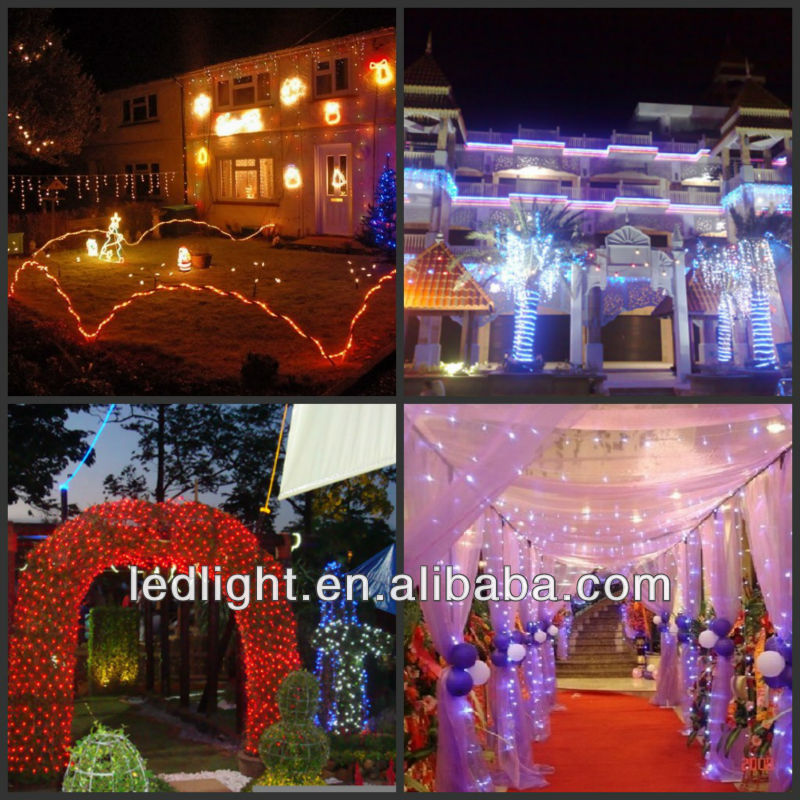 outdoor use IP 67 PVC cable 2 Wire LED light strings with E27 holders 500leds 100m LED Festoon belt light in holiday lighting