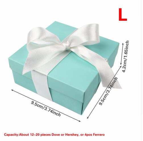 Wedding Favors and Gifts Box Blue Paper Gift Bag with Silk Ribbon for Wedding Decorations Event Party Wholesale