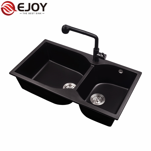 Ejoy High Quality Customized black american kitchen sink double bowl  XW880