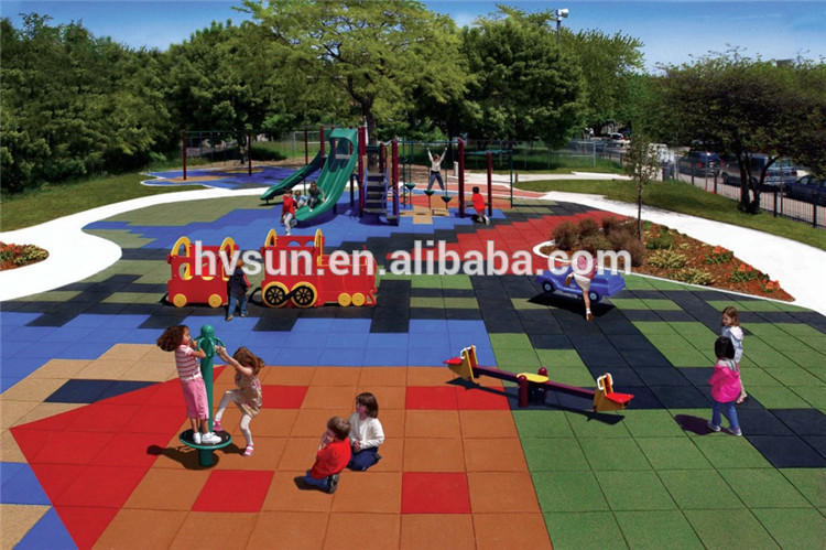 China factory wholesale children playground garden park rubber interlocking floor with colorful color and waterproof material