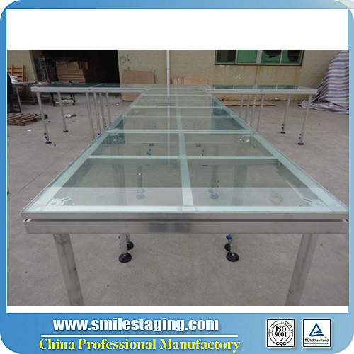 portable glass & wooden dance stage, Durable Aluminum Wedding Stage