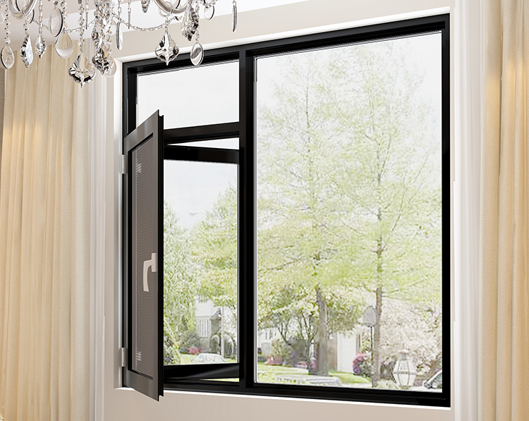 Aluminum casement window swing glass window