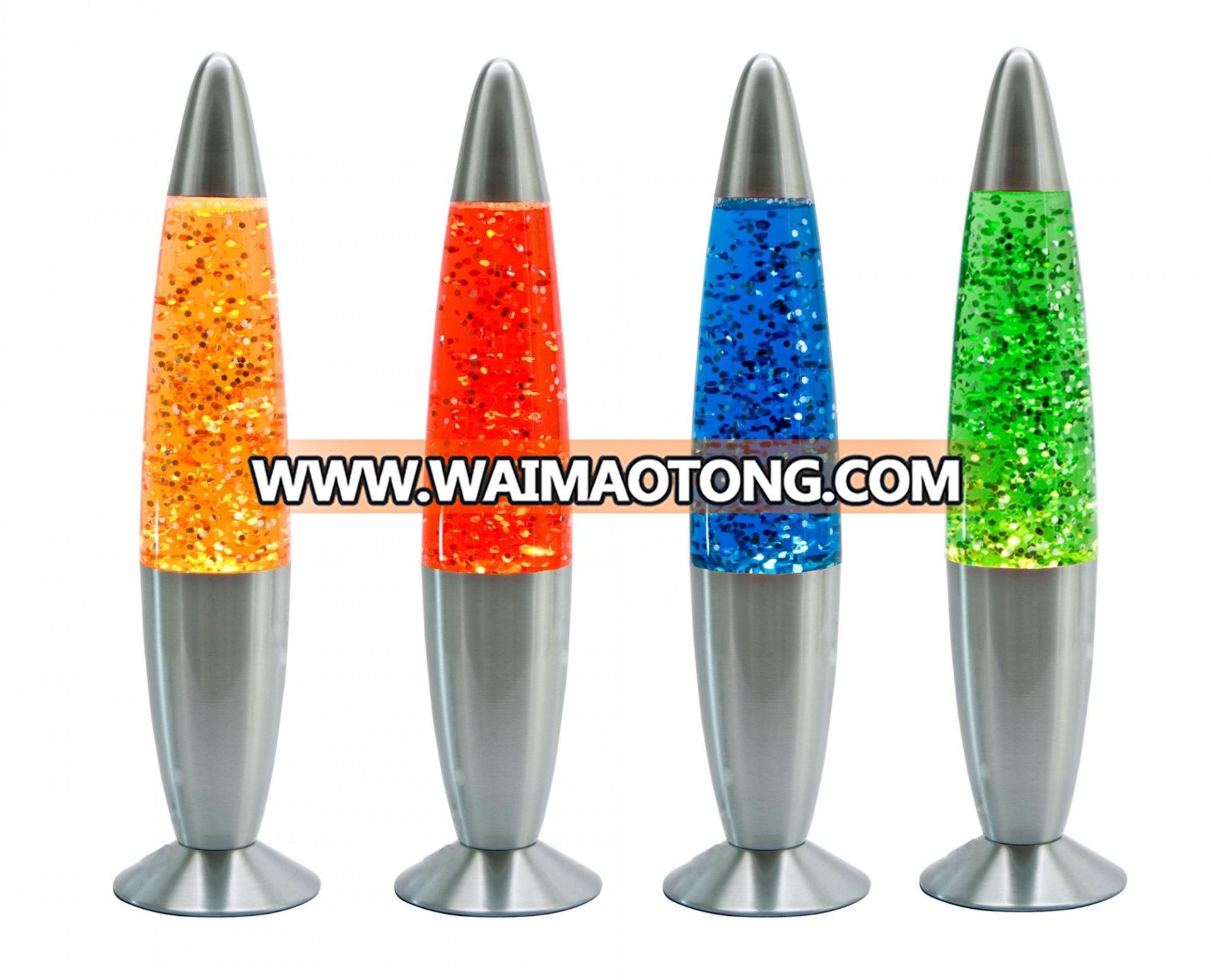 13 INCH ROCKET GROOVY GLITTER DECORATION LAMP