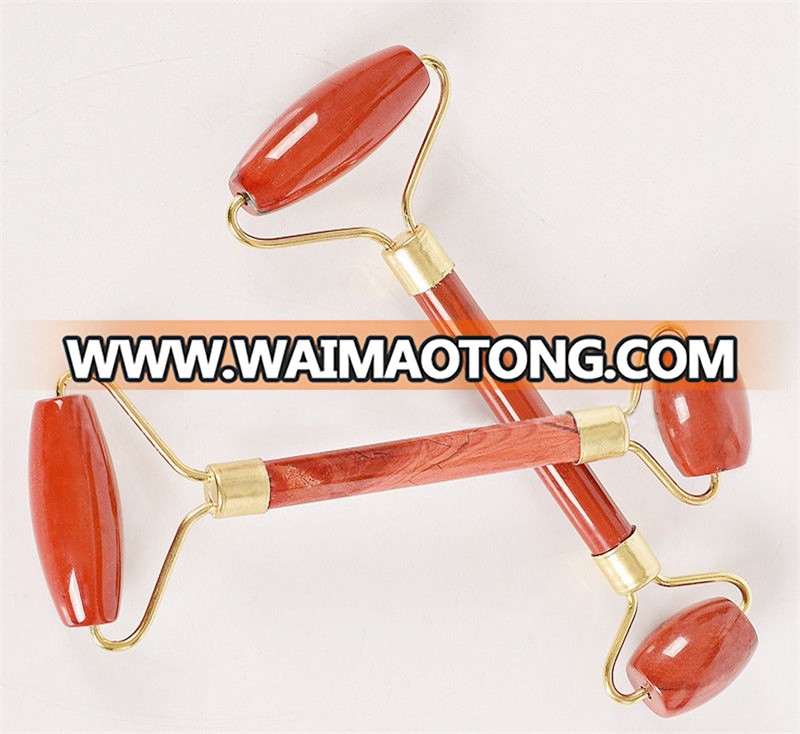 Wholesale Redstone Jade Face Massage Roller Facial Massager Welded Crystal Roller