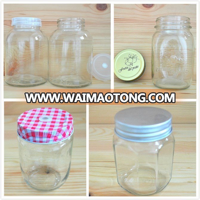 New arrival clear pickles bottles glass bottle with metal cap