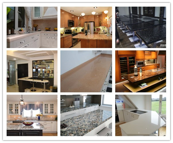 silica stone, high sparkle quartz stone countertop wholesale with solid surface table top