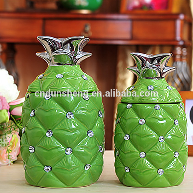 wholesale ceramic pineapple jar , pineapple decoration jar, modern pineapple jar