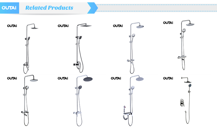 single lever brass body hand held thermostatic rain bath shower faucet set