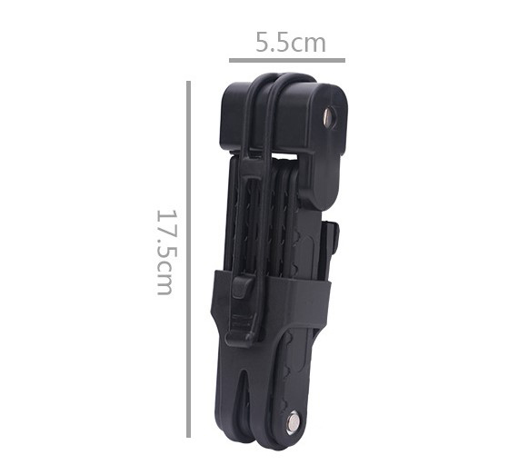 Universal Strong Alloy Steel 6 Joints Folding Bike Lock with 2 Keys Anti Theft - Black