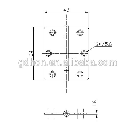 Non-self Closing steel door flat Hinge