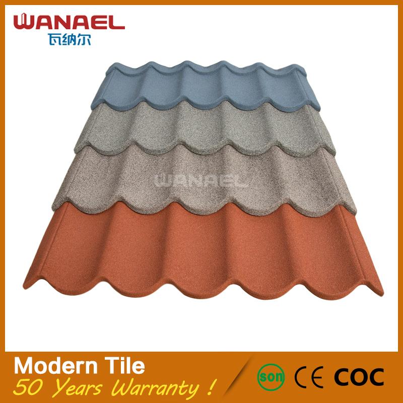 Guangzhou building construction materials stone chips coated metal roof decrabond roofing system