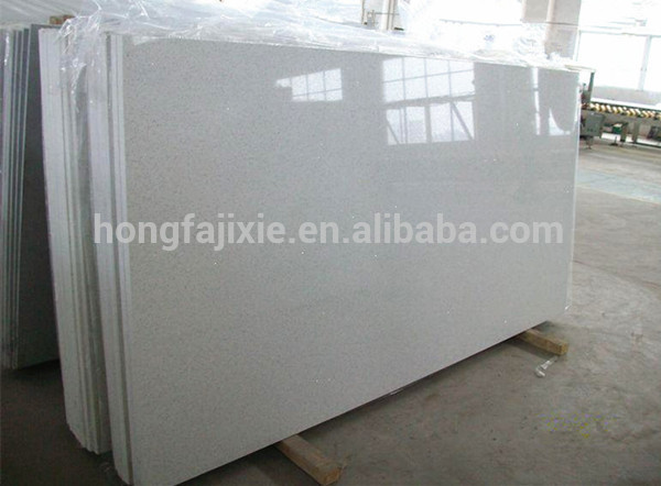 Modern kitchen countertop manufacturer polished glacier white quartz stone, sparkle white quartz countertop