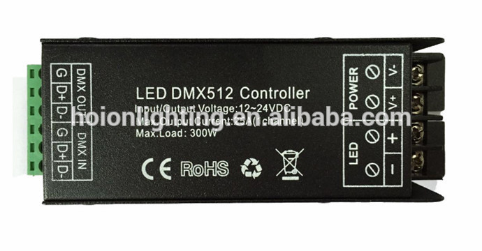 Hot selling DMX512 controller led single color dmx controller 1ch*25A dmx led controller ce rohs warranty