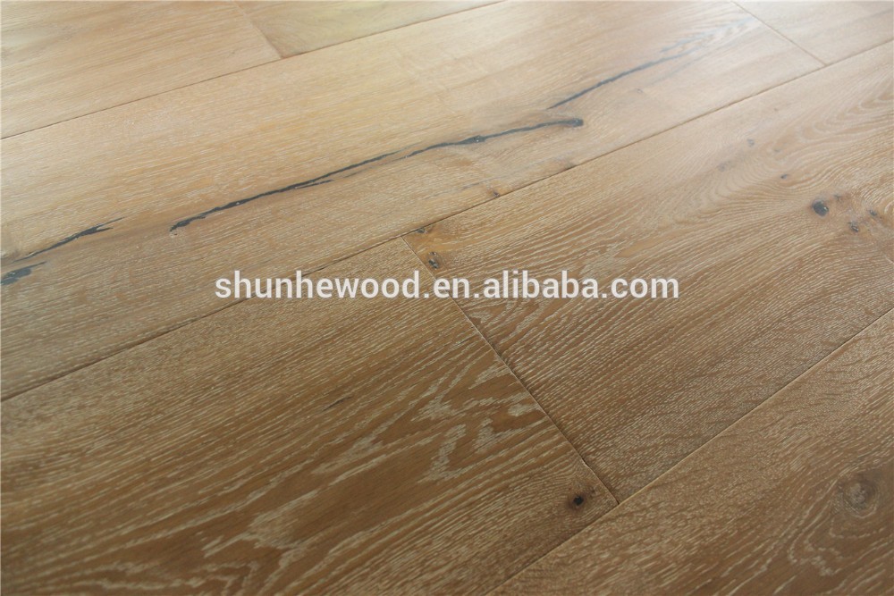 Hand Scraped Brushed Smoked Knots Raised Stained Oil Finishing Wide Plank 6mm Oak Timber Flooring Engineered Oak Wood Flooring