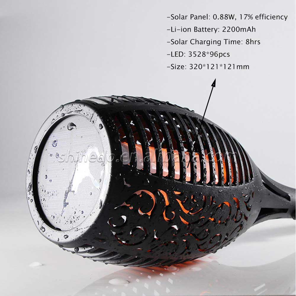 Super Bright Warm Light 96LED Flickering Torches Dancing Flame Light Outdoor Waterproof Solar Path