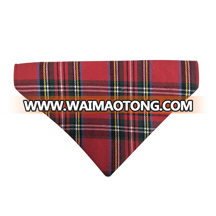 Eco friendly pet travel accessories plaid dog bandana Dog Supplies Pet