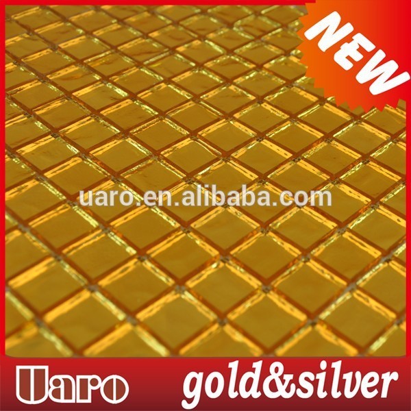 Glass mosaic wall tile gold color glass mosaic tile