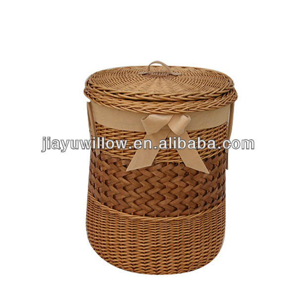 Plastic Wicker rattan laundry basket for dirty cloth