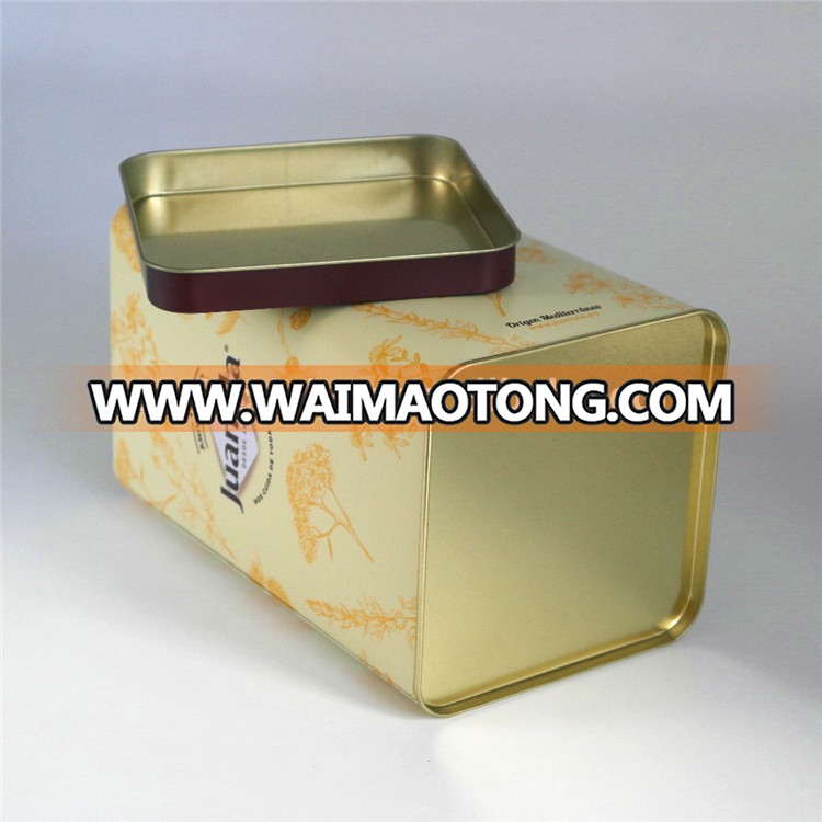 Square coffee gift storage packaging metal tin box for sale