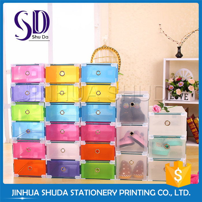 Factory Price Cheap plastic Clear PP Plastic Shoe Box drop front shoe box