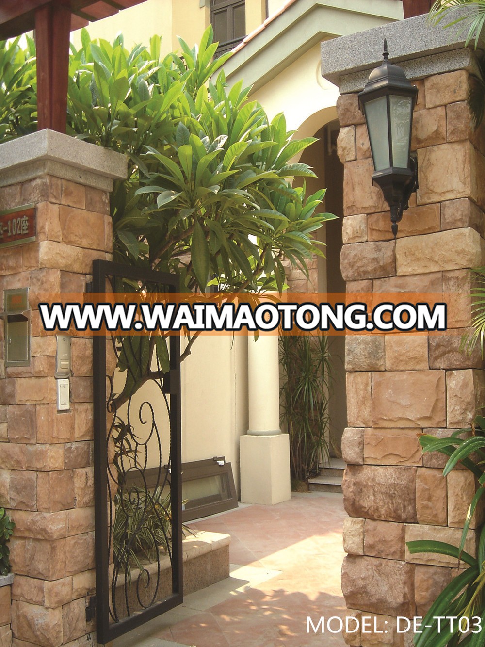 Durable grey castle exterior stone veneer